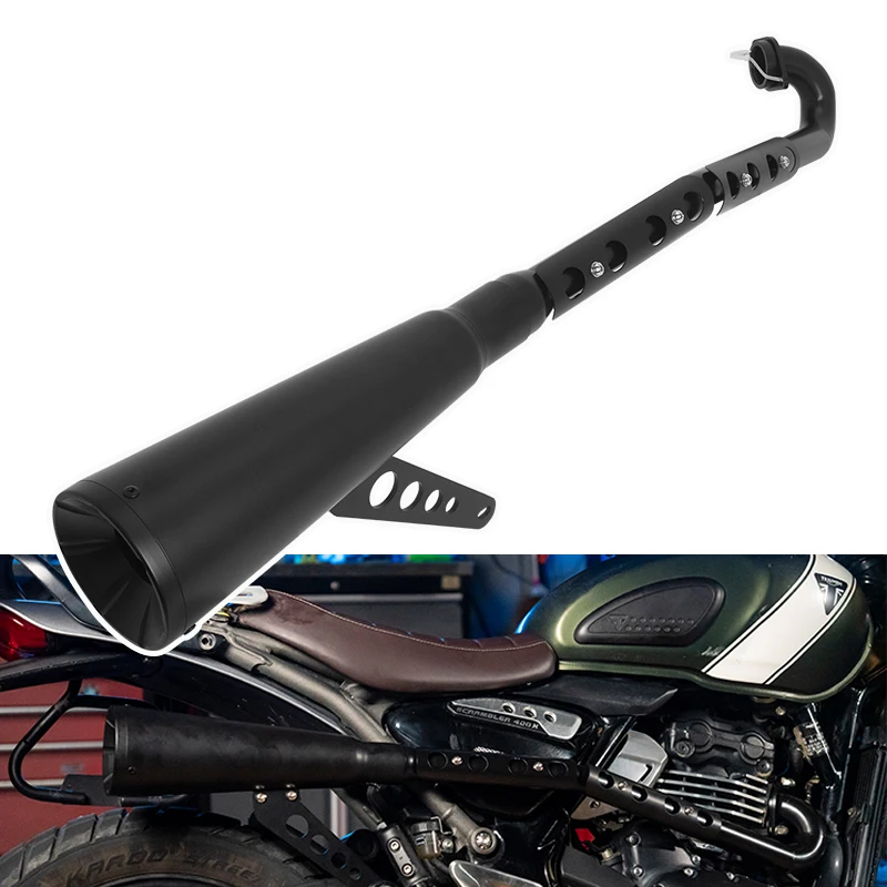 

For Triumph Scrambler 400X 2023-2025 Motorcycle Exhaust System Black Mufflers Header Pipe Link Tube Slip-On Speed 400 2024