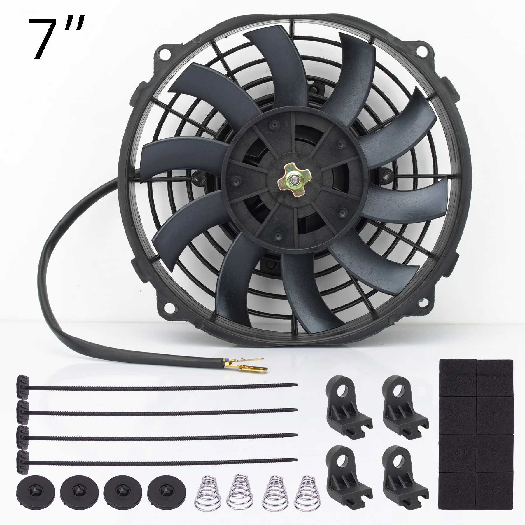 Universal 12V 80W/120W 7/10/12/14 Inches Car Air Conditioning Electronic Radiator Cooling Fan Blade Electric Cool Kit
