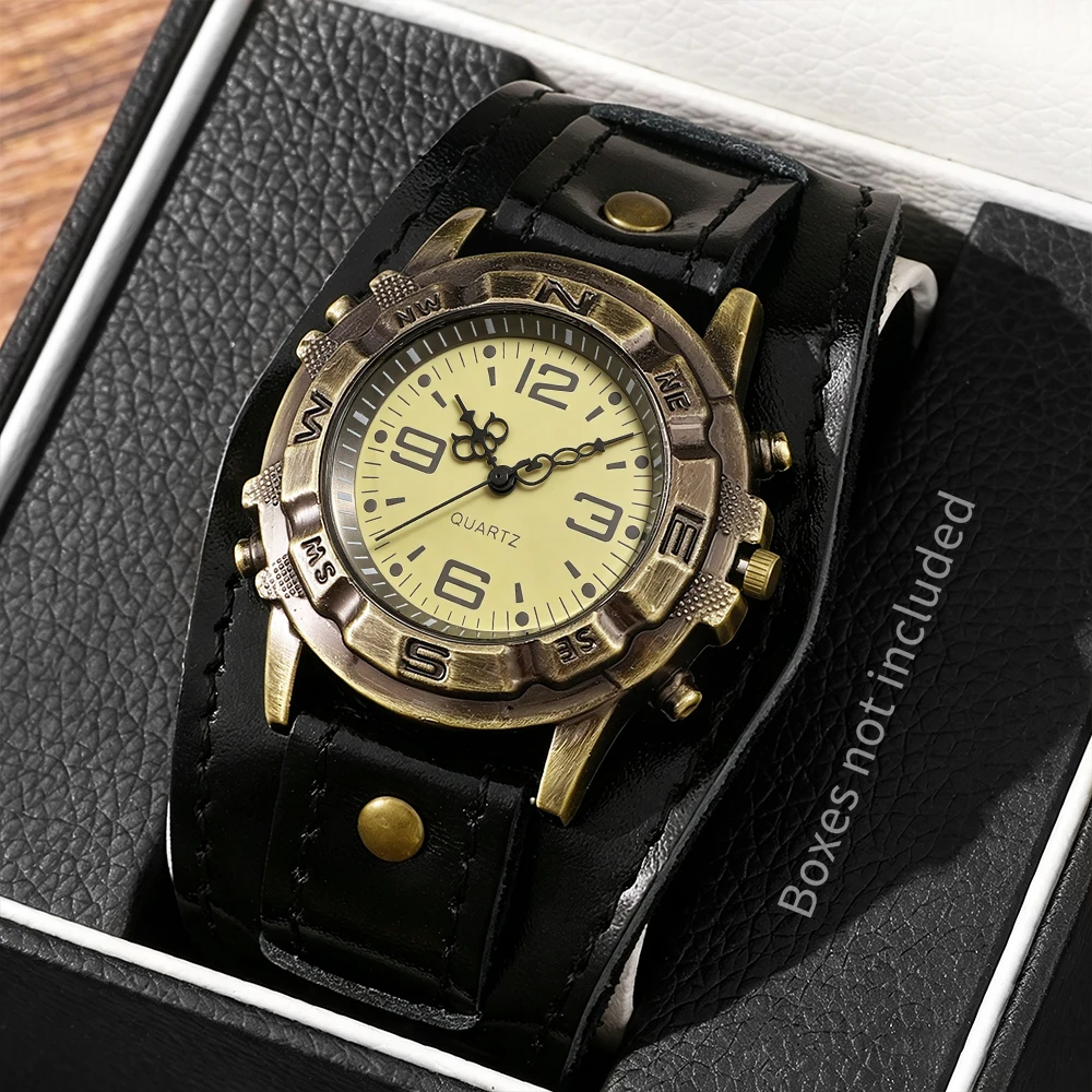 1pc Men's New Quartz Watch, Stylish Appearance, Ideal Gift for Fathers & Boyfriends (Box Not Included)