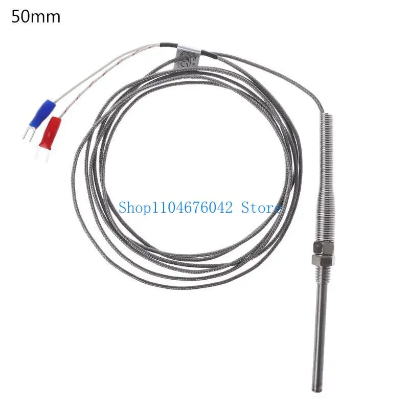 652F 50/100/150/200mm K-Type Thermocouple Temperature Sensors Thread Probe Durable