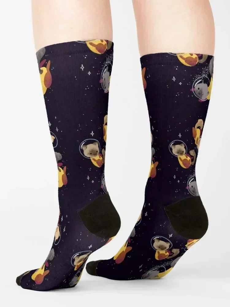 Space Cats Socks Heating sock christmas stocking heated Stockings man Socks For Girls Men's