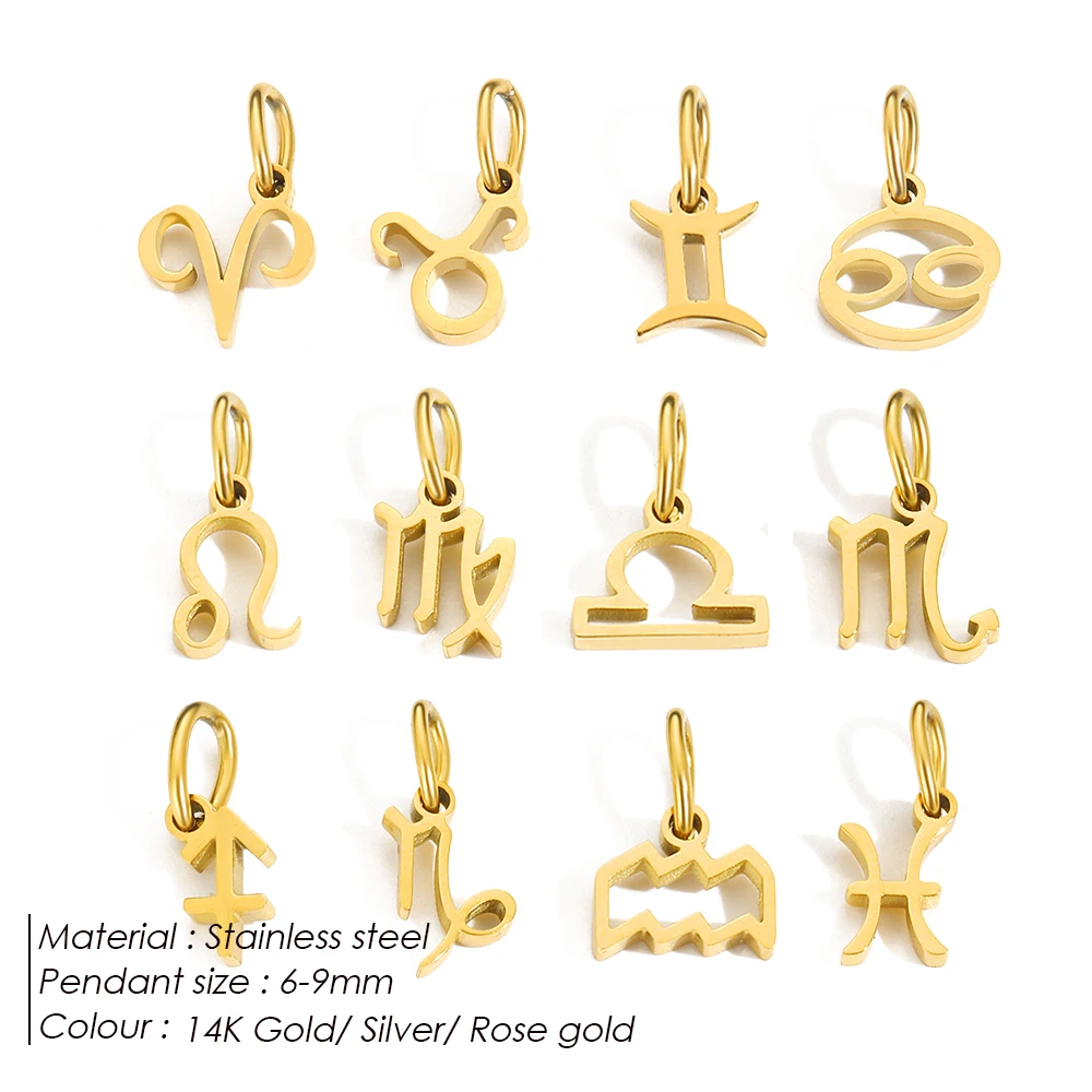 EMANCO Zodiac Signs Pendant Accessories Stainless Steel 12 Constellations Necklace Birthday Gift
