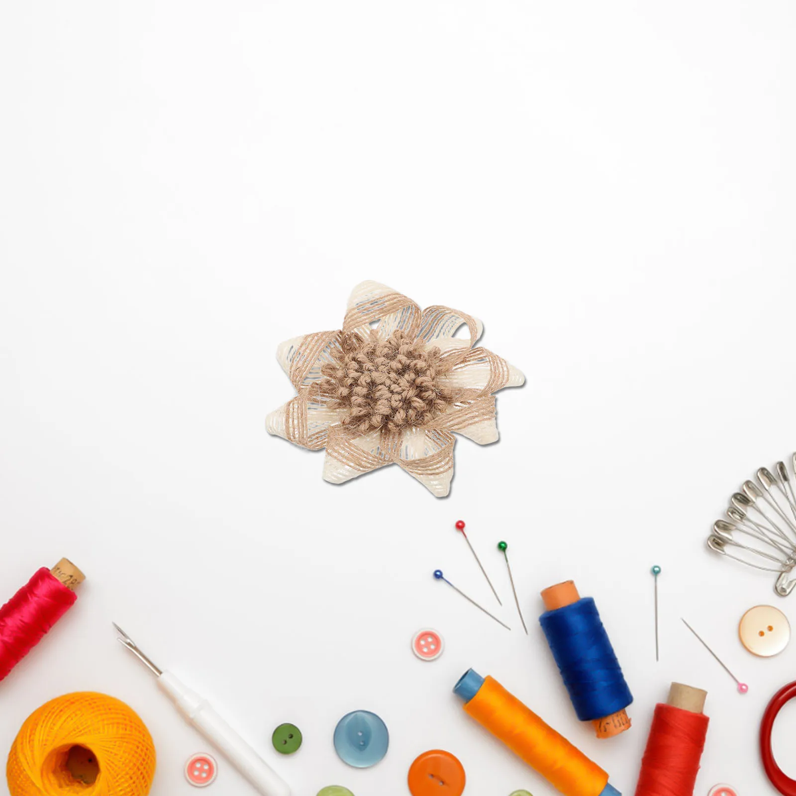 

9pcs Handmade Jute Rustic Vintage Decorative For Home Wedding Crafts Diy Fabric Flower Embellishments Burlap Flower Crafts