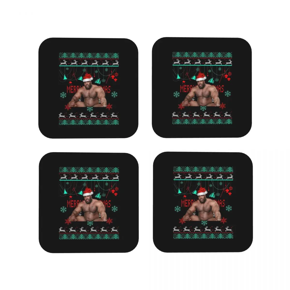 Barry Wood Weihnachts-Untersetzer, Kaffeematten, Tassen- und Becheruntersetzer, Tischsets, Geschirrunterlagen für Zuhause, Küche, Esszimmer, Bar
