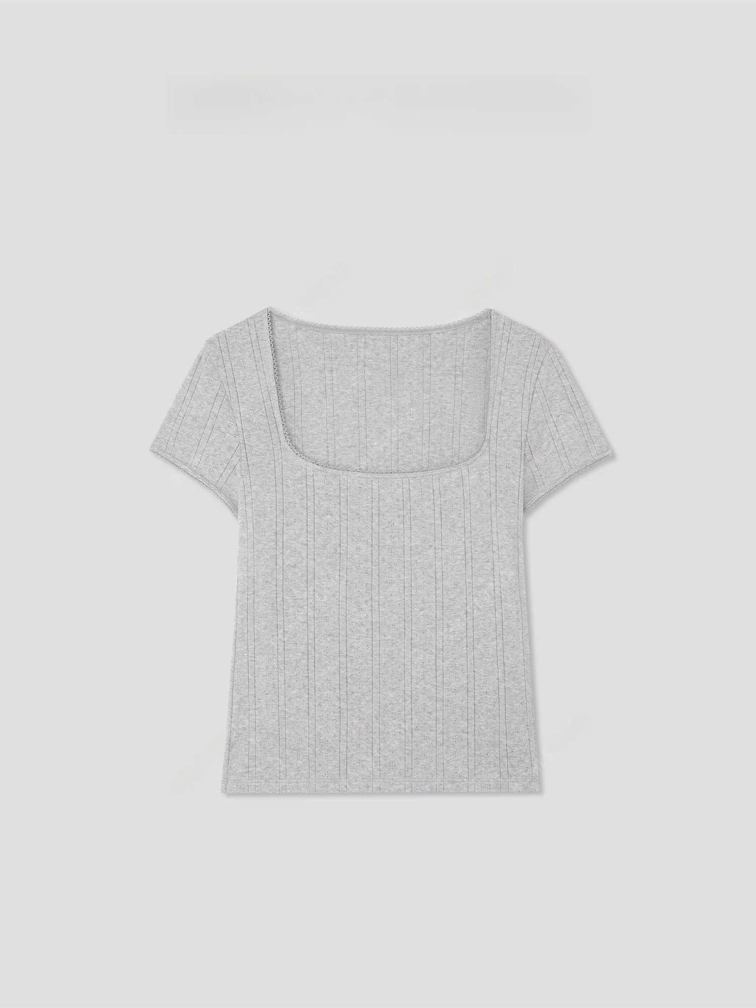 

Romance Studio Ele Pure Cotton Ruffle Texture Square Ne ort Sve Футболка French Sle Свободного кроя Цветная летняя ...