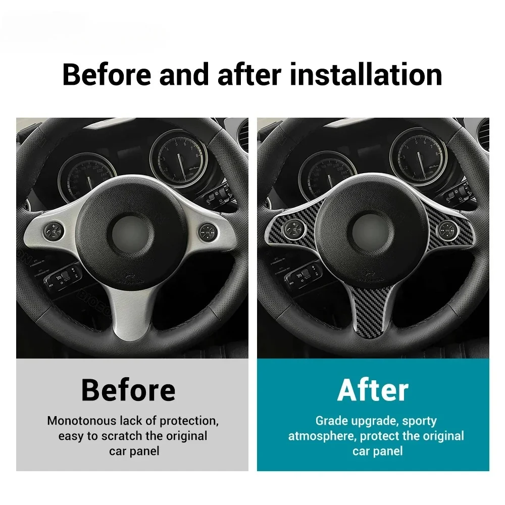 For Alfa Romeo 159 2005-2019 2020 2021 2022 2023 LHD RHD Real Soft Carbon Fiber Sticker Car Steering Wheel Button Frame Trim - view 5
