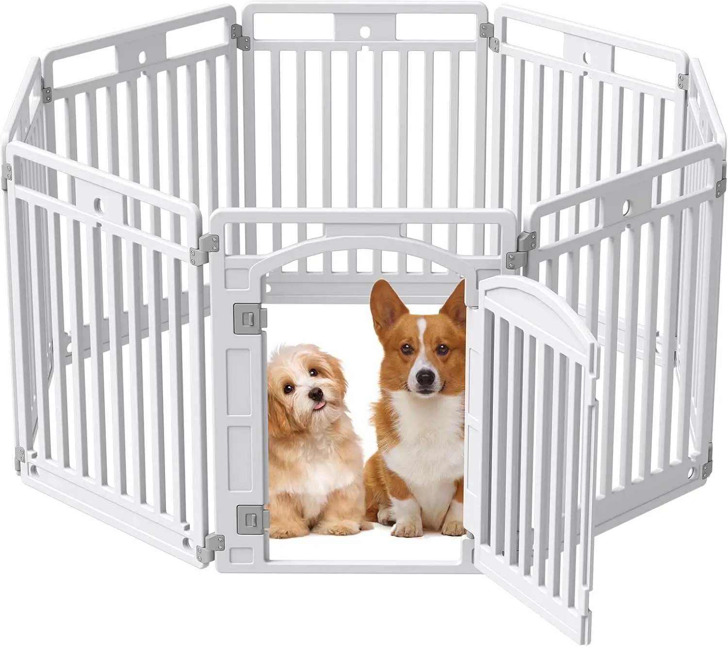 

Foldable 8-Panel Pet Playpen with Door for Puppies and Small Dogs, Easy Assembly Indoor Outdoor Use