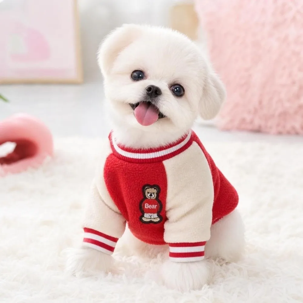 Fashion Autumn Winter Dog Warm Clothes Fleece Windproof Dog Jacket With R-ing Thickened Dog Sport Suit for Small Medium Dog