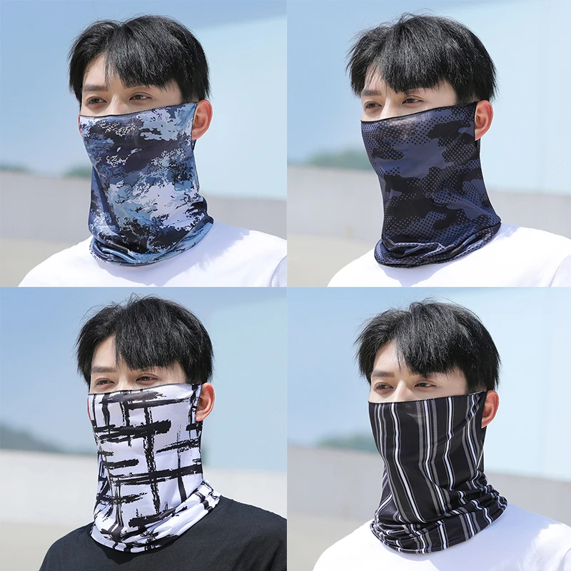 Fashion Punk Sunscreen Mask For Men Women Summer Face Neck UV Protection Ear Scarf Hip Hop Outdoor Sports Cycling Bandana Scarfs