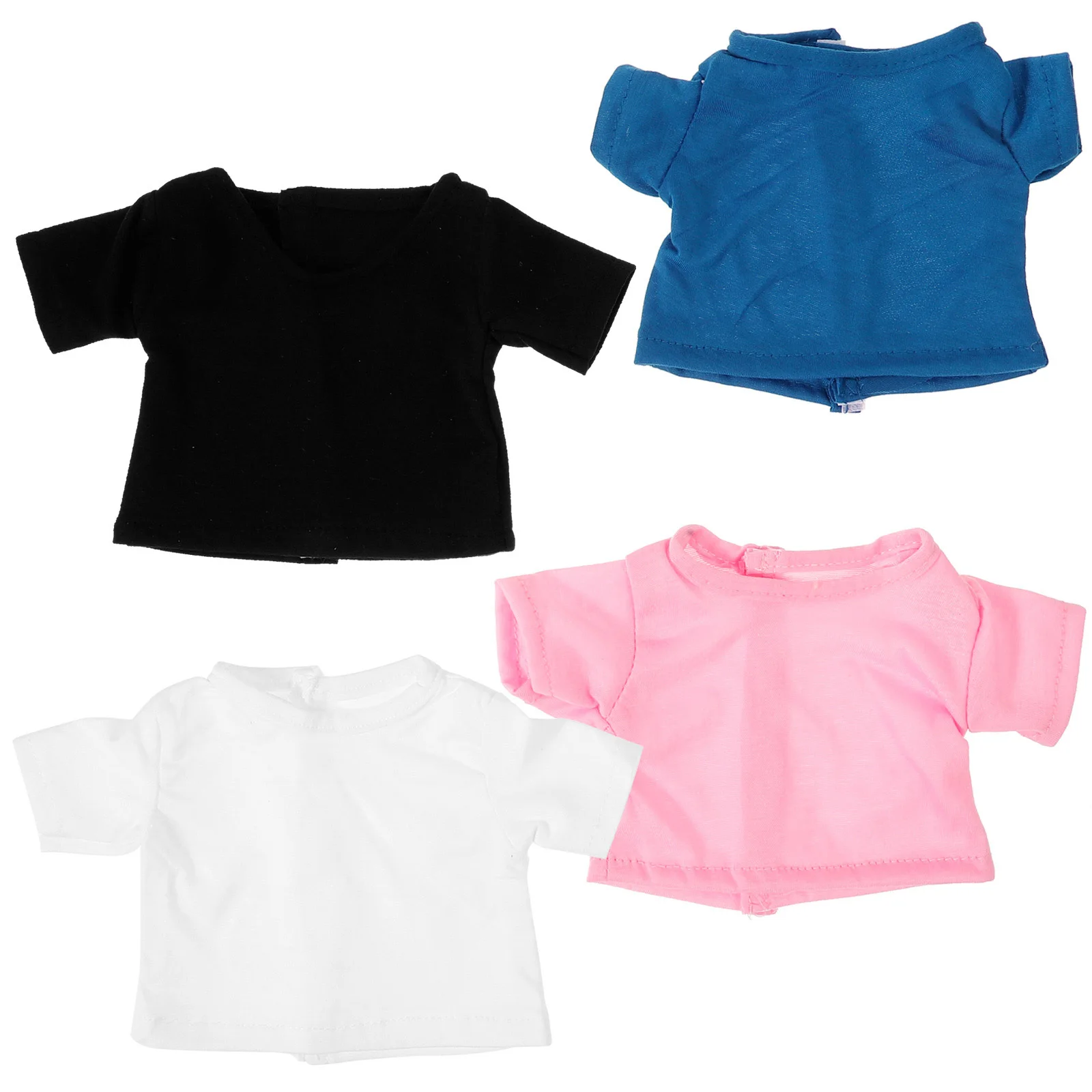 

4Pcs T Shirt Costume Set Adorable Replaceable Soft Fabric Clothes for Decoration Party Wedding Daily Wear