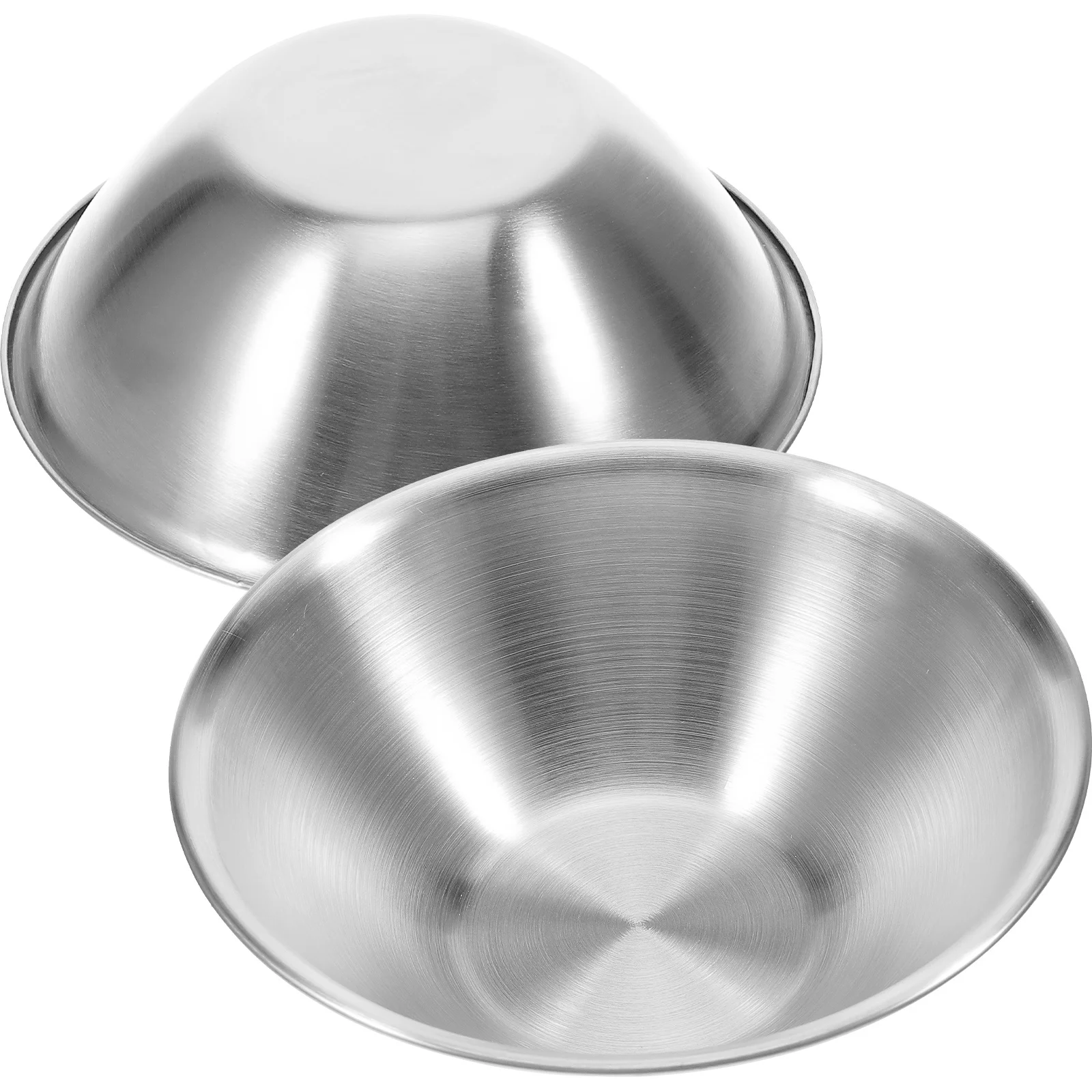 

2pcs Stainless Steel Storage Round Lightweight Stackable Kitchen Food For Salad Cereal Noodles Mixing Bowl Household Serving