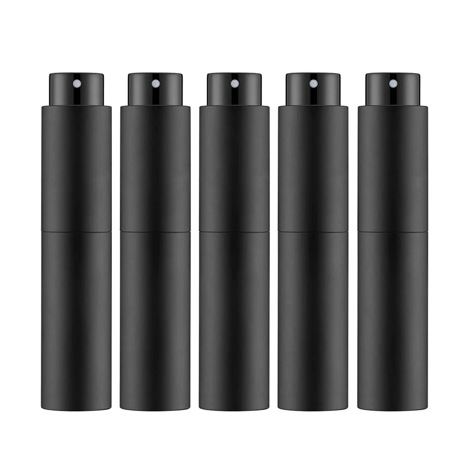 2/4/5/8/10 Piezas de Botellas de Perfume de Plástico Negro de 10 ml, Mini Atomizador de Colonia Recargable, Envase Vacío de Vidrio, Dispensador