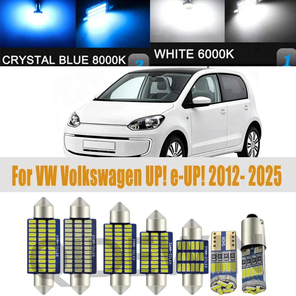 7Pcs Canbus For VW Volkswagen UP! e-UP! 2012- 2020 2021 2022 2023 2024 2025 Car Bulbs Interior Trunk Map Reading Light Kit