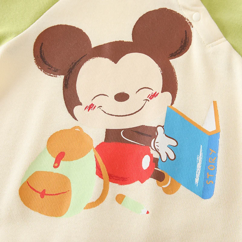 MINISO Mickey Mouse babyjongen meisje lente onesie babykleding pasgeboren kleding zacht katoen schattig lange mouw 0-1 jaar bodysuit
