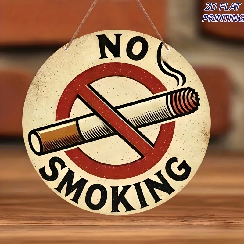 2D Flat - 【2D Flat】 2D Flat - [2D Flat] 1pc 2D Flat Design Wooden Decor Piece, 2D Flat Printing Retro Warning Style 