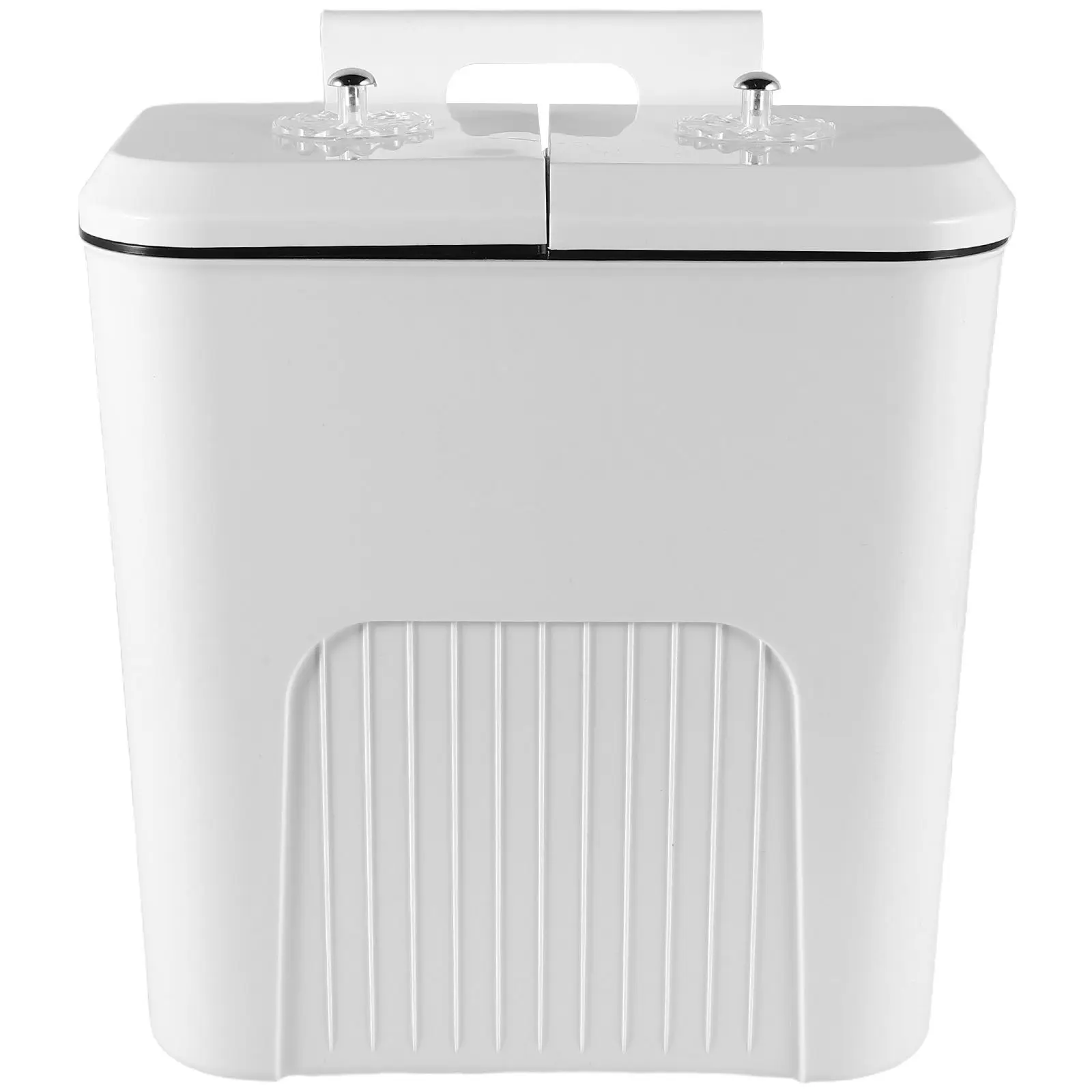 

Plastic Trash Can Double Compartment Wall Mounted Kitchen Waste Bins Hanging Bathroom Cans Food Garbage Bin Dry Wet Separation