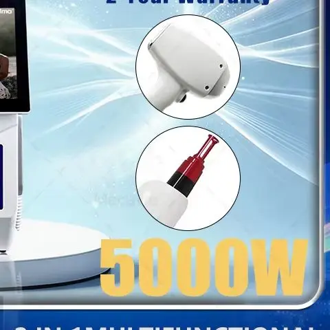 2 In 1 Diode Laser & ND YAG Picosecond Machine 5‑Wavelength Ice Cooling Hair Removal Tattoo Pigment Removal Salon Beauty Device