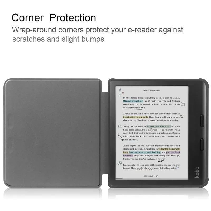 Flip livro funda para kobo libra cor 2024 7 "caso inteligente acordar/sono capa de couro do plutônio para coque kobo libra 2e 2021 tpu capa traseira