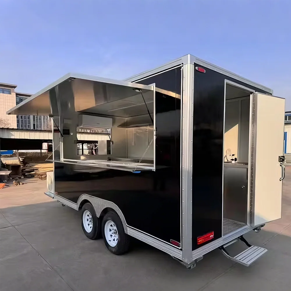 

Customized Mobile Fast Food Truck Square Food Truck with Full Kitchen Catering Restaurant Snack Food Business