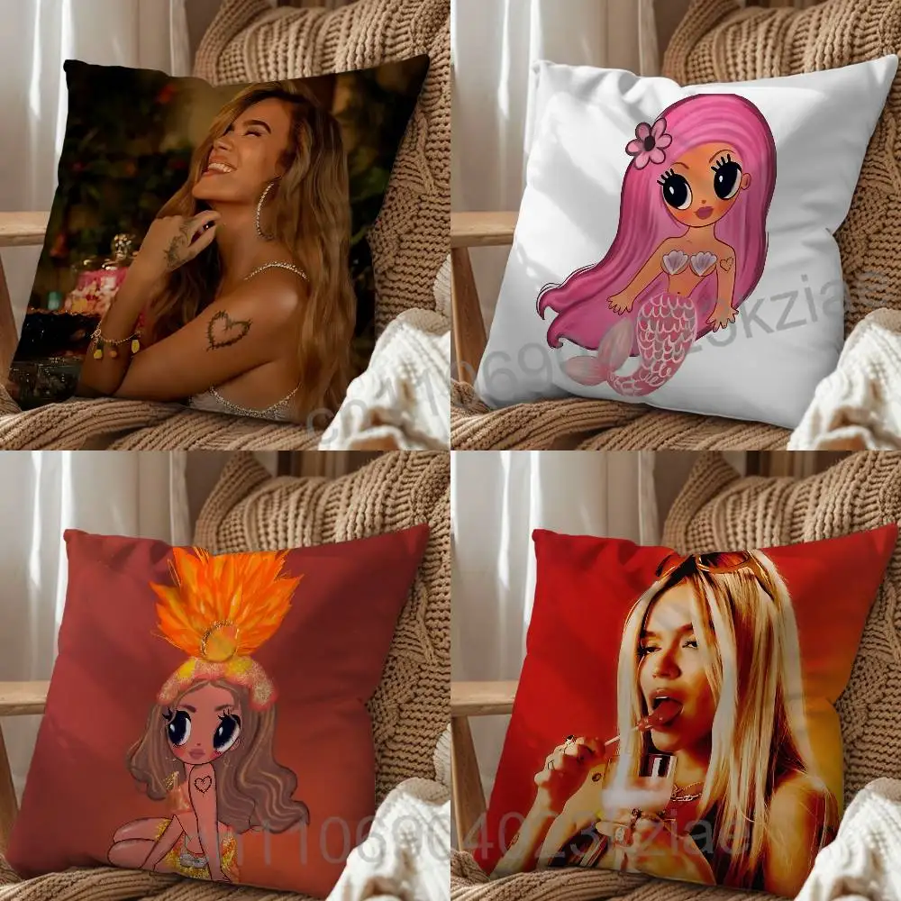 good KG0516 Karol G Tropicoqueta Pillow Case Office Cushions Suitable For Sofa Car Bedroom Decorative Cushion Cover