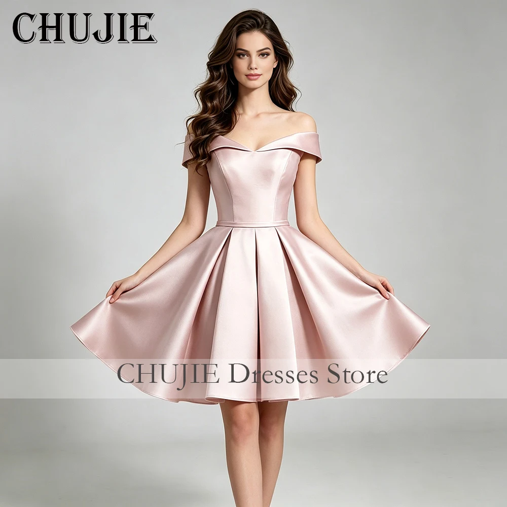 Light PInk Satin vestidos graduación adolescentes Mini Cocktail Dress Customized Evening Party Gowns A Line Homecoming Dresses