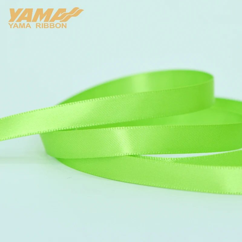 YAMA Double Face Satin Ribbon 6 9 13 16 19 22 mm Ribbons 100yards Light Green for Party Wedding Decoration Handmade Rose Ribbons