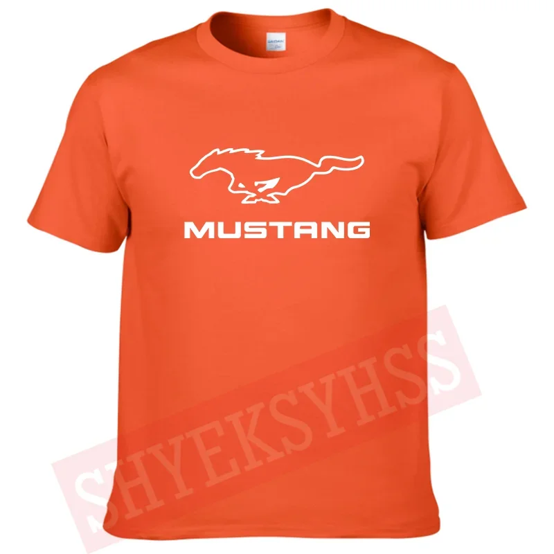 2024 Summer Men\'s T Shirt Mustang Muscle Car Printed Top Men\'s TShirt Fashion Short Sleeve Sports Fans T-Shirt