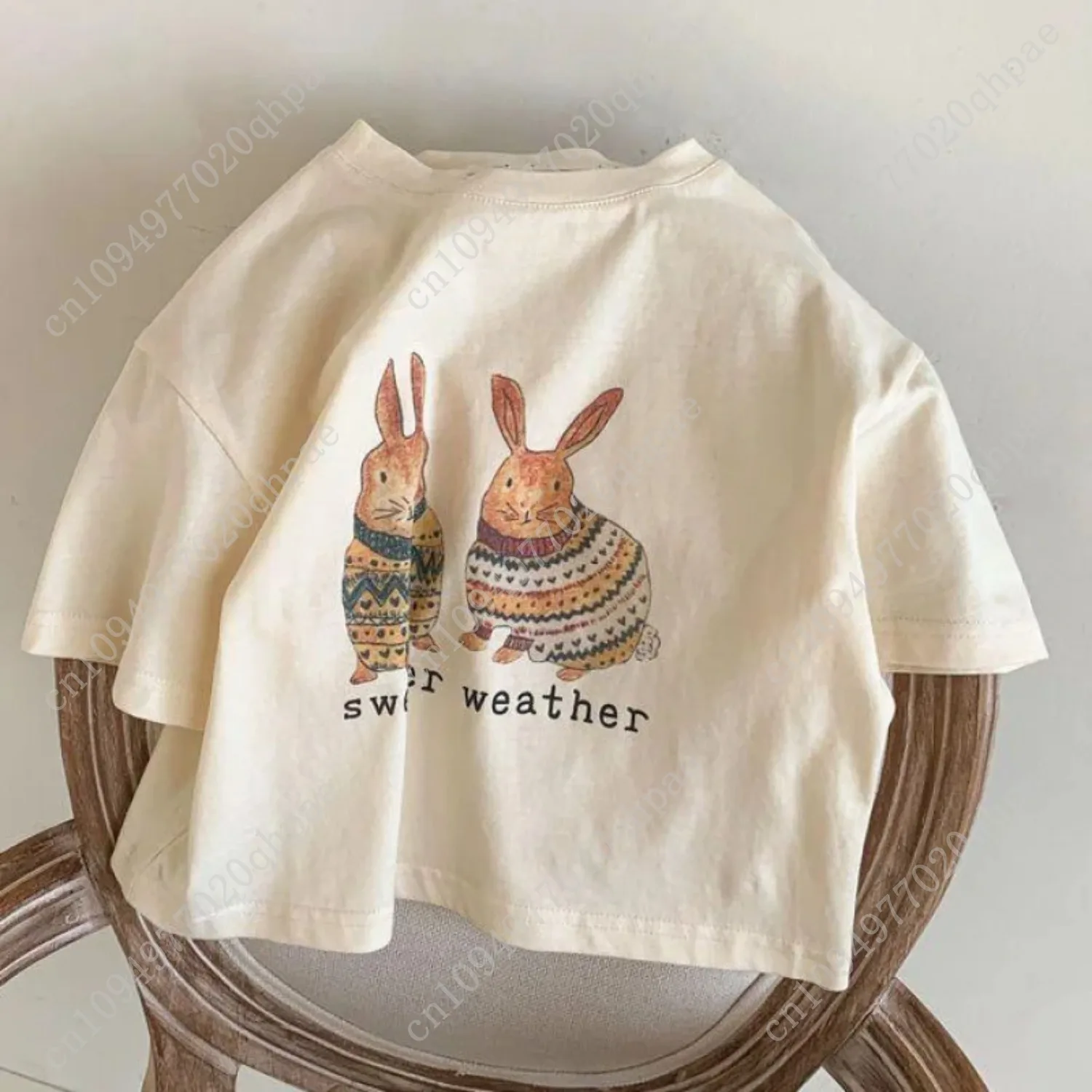تي شيرت قطني غير رسمي للأطفال من عمر 1-10 سنوات 2025 يريتو أطفال يملأ الرجال المحطات dessin الرسوم المتحركة hauts garçon filles lapin fleur impri