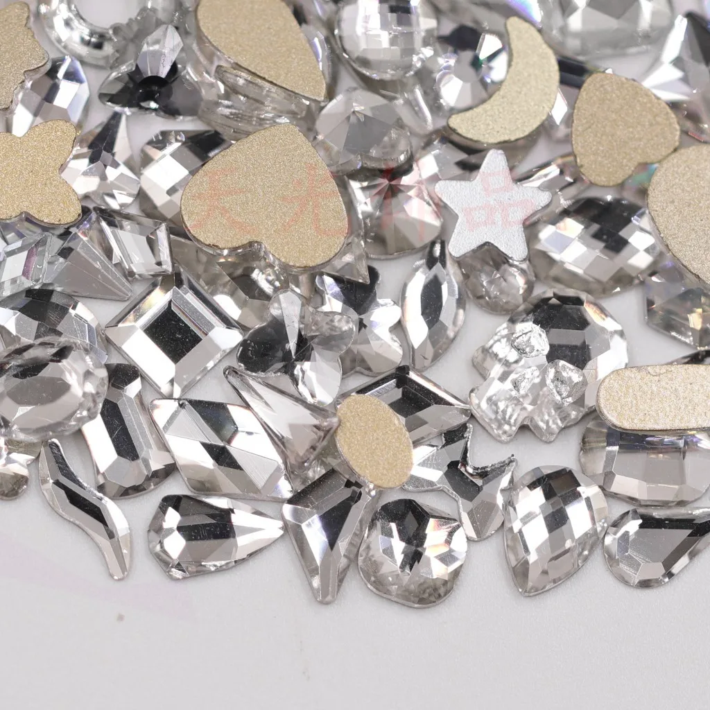 20 sztuk/partia szklane cyrkonie do paznokci gruszka 40 styl kolorowe kamienie Nail Art urok kryształ Rhinestone 3D biżuteria do paznokci — zdjęcie 3
