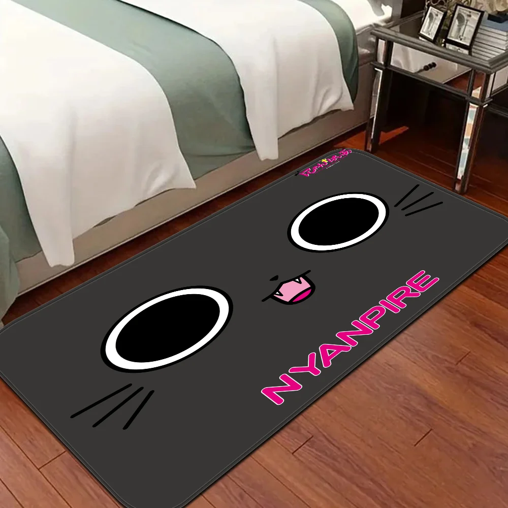 N-Nyanpire Bathroom Mat Non-Slip Laundry Room Mat Laundry Decor Balcony Child Living Room Toilet Rug