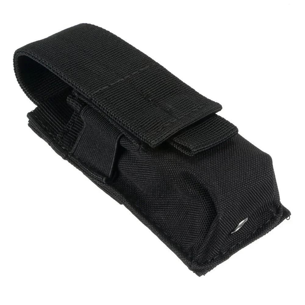 Tactical Pistol Magazine Pouch Single Mag Bag Molle Flashlight Pouch Torch Holder Case Outdoor Hunting Knife Holster