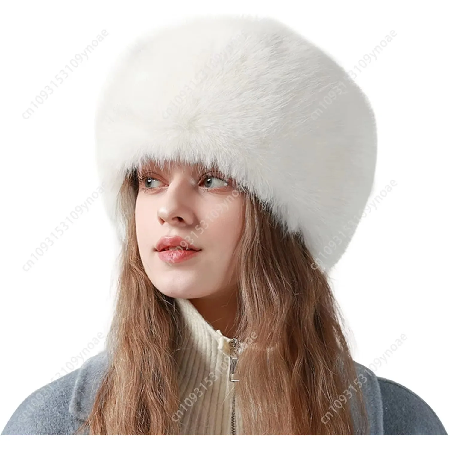 

Winter Faux Fur Cap Cossack Russian Style Ladies Ushanka Fuzzy Furry Hat Warm Fluffy Bucket Hats Man Women Outdoor Caps Unisex