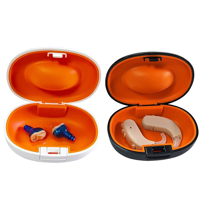 Neue tragbare Hörgeräte-Schutzhülle, wasserdichte Hörgeräte-Aufbewahrungsbox, schwarz, für Reisen, Hörgeräte-Tragetasche
