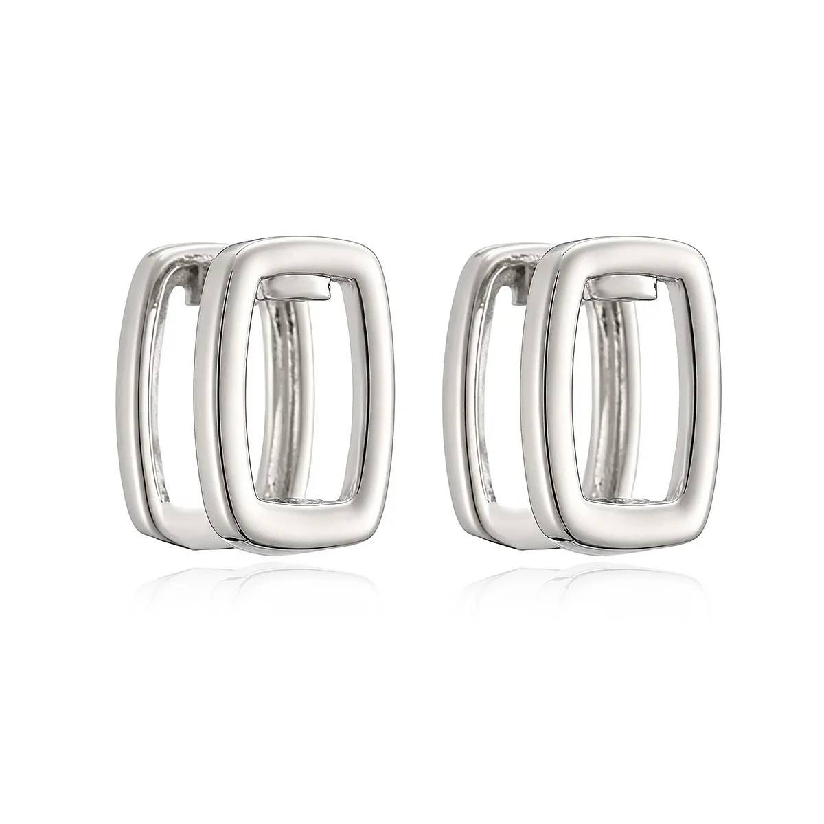 GANPUP Geometrische Quadratische Creolen für Frauen, Alltagsschmuck, Modische Neue Ohrschmuck-Geschenke für Party und Hochzeit – Detail 6