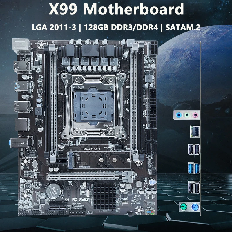 X99 Motherboard LGA 2011-3 XEON X99 Motherboard with Intel E5 2620 V3 with 1*16GB DDR4 ECC Memory combo kit set SSD M.2 M-ATX