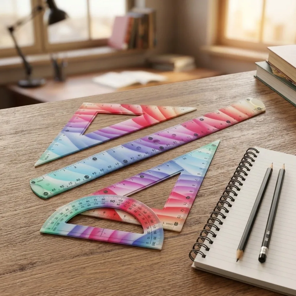 Art Projects Geometry Tools Protractor Set Creative Tools 30 Cm 12 Inch Straight Edge Ruler Dual Measurement Systems
