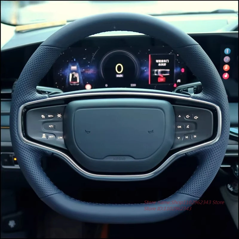 Hand-Stitched Non-slip Breathable Durable Nappa Leather Steering Wheel Cover Wrap For Lincoln Z Corsair Car Interior Accessories