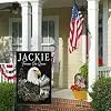Jackie Shadow Bald Eagle Family Memorial Tribute Flag llz