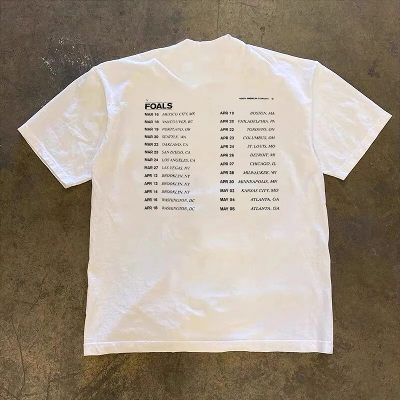 Olschool British Indie Rock Foals Band Retro Atmosphere Pure Cotton Short Sleeve T-Shirt Breathable Summer Casual Unisex Tee