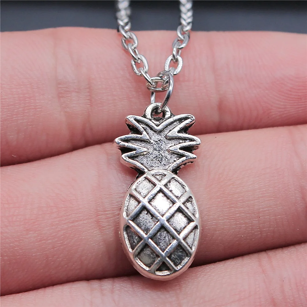 Dropshipping 2 Colors 24x12mm Pineapple Pendant Necklace Jewelry For Women