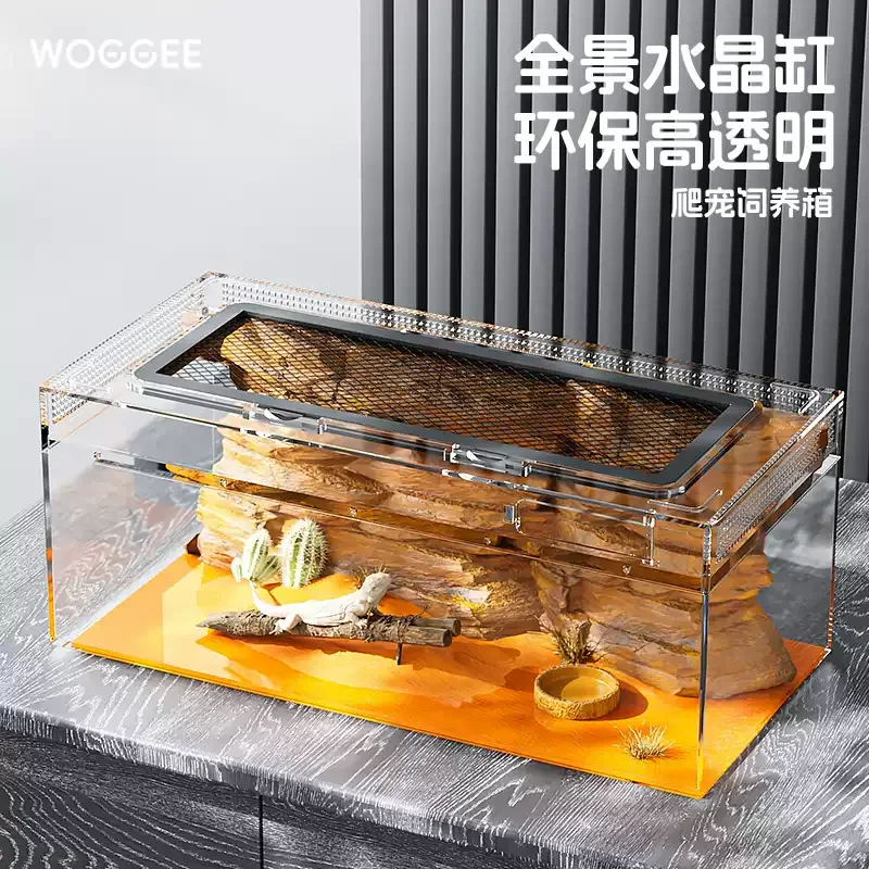 Ventilated Transparent Reptile Breeding Box Mini Ecosystem Terrarium for Gecko Lizard Frog Snake Spider Pet Habitat Tank