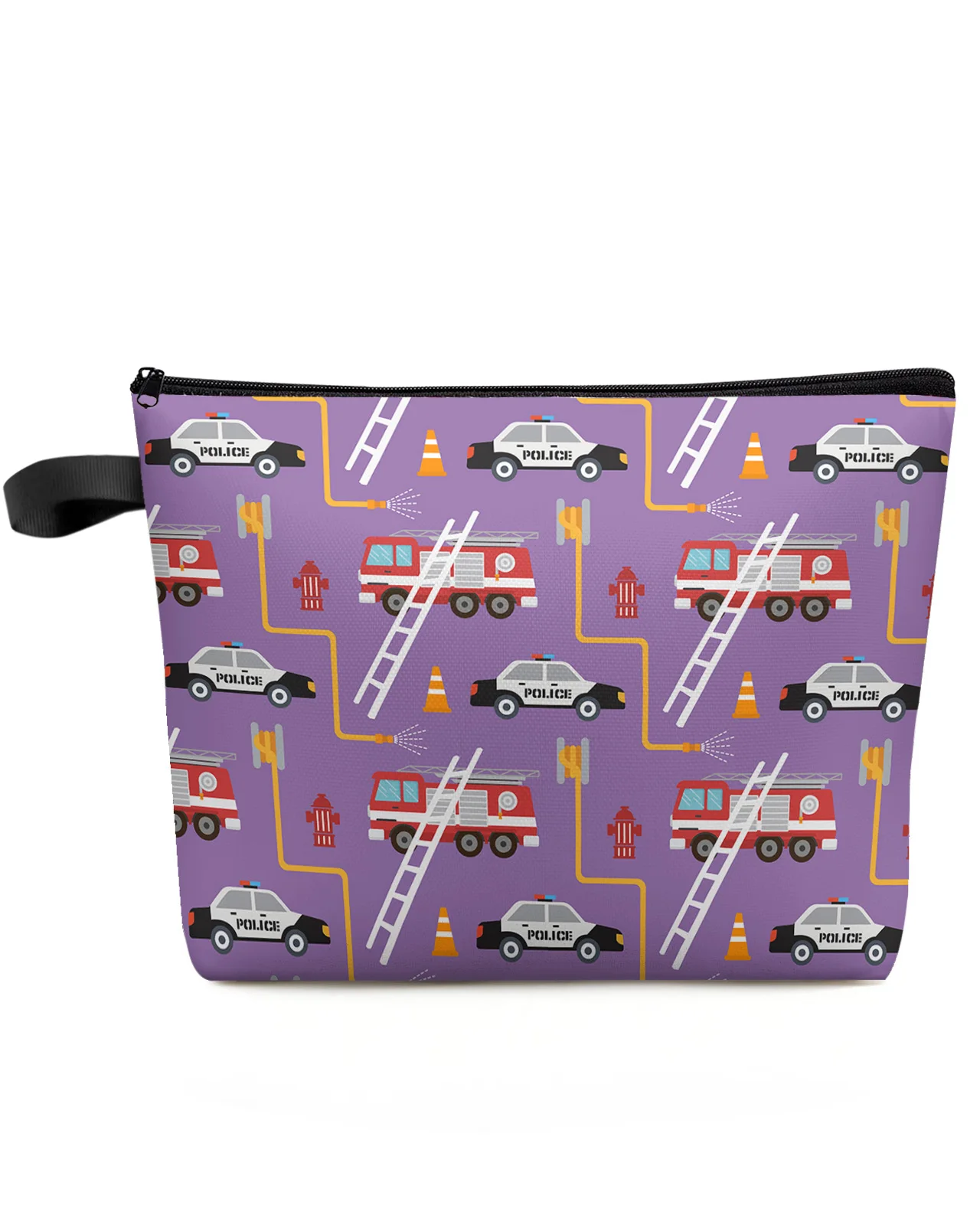 Toy Police Cars Fire Trucks Transportation Vehicles Makeup Bag Pouch Women Cosmetic Bags Organizer Storage Pencil Case