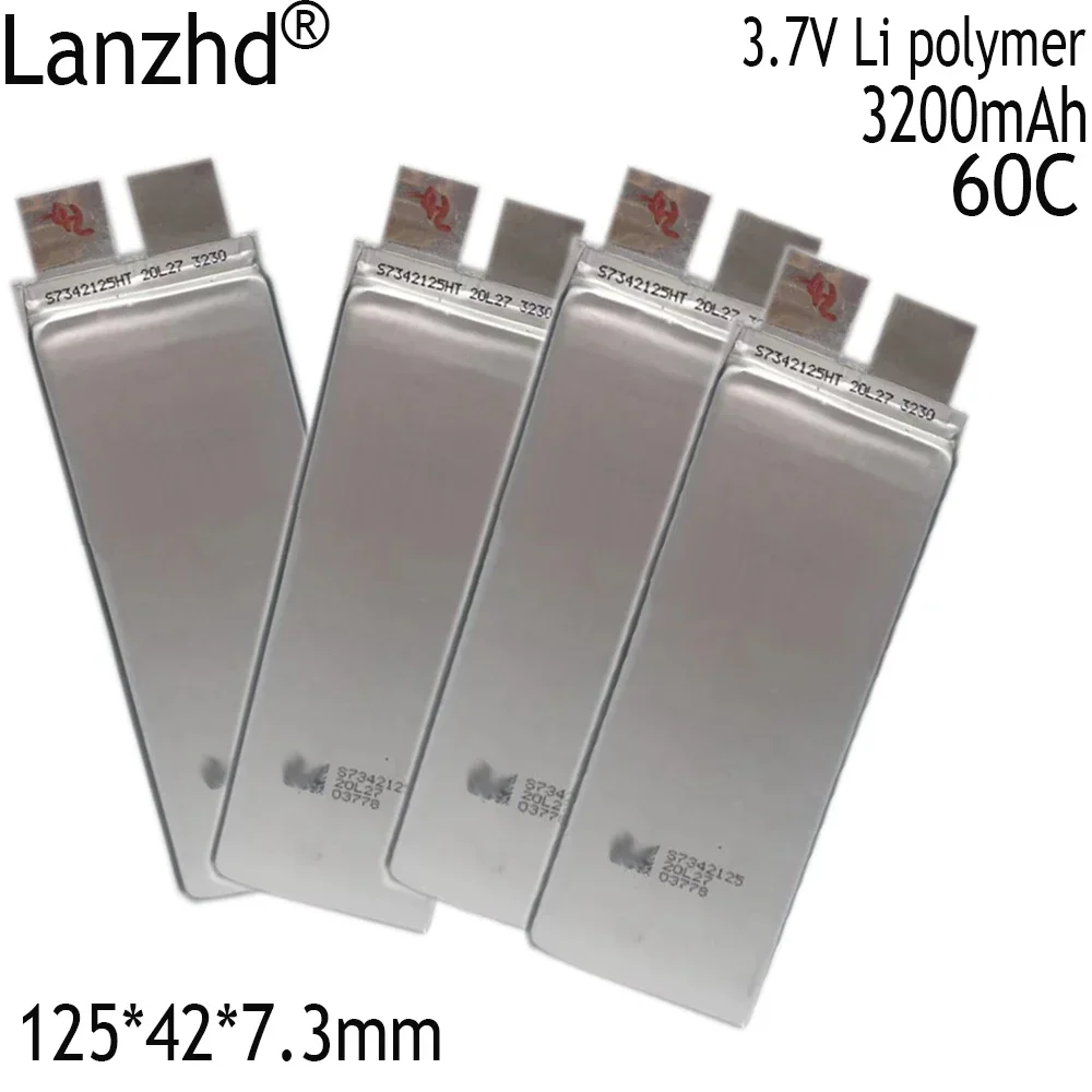 1-12pcs 3.7V Battery Starting power supply automobile igniter Batteries 3200mAh High power 60C lithium battery 7342125