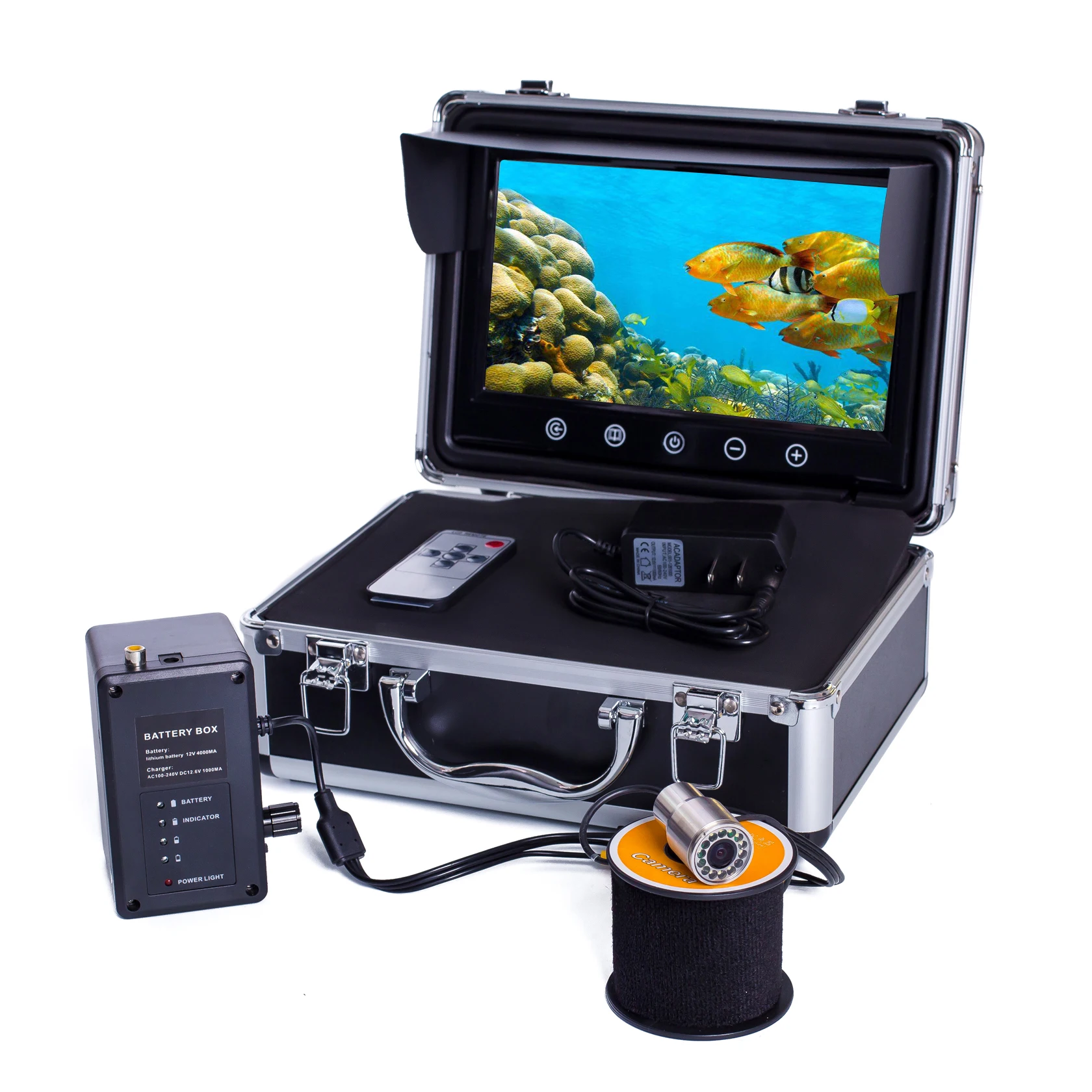 

15m Cable Fish Finder 9" LCD Display 1000TVL HD Waterproof Underwater Fishing System Kit With 12 White LED Lights