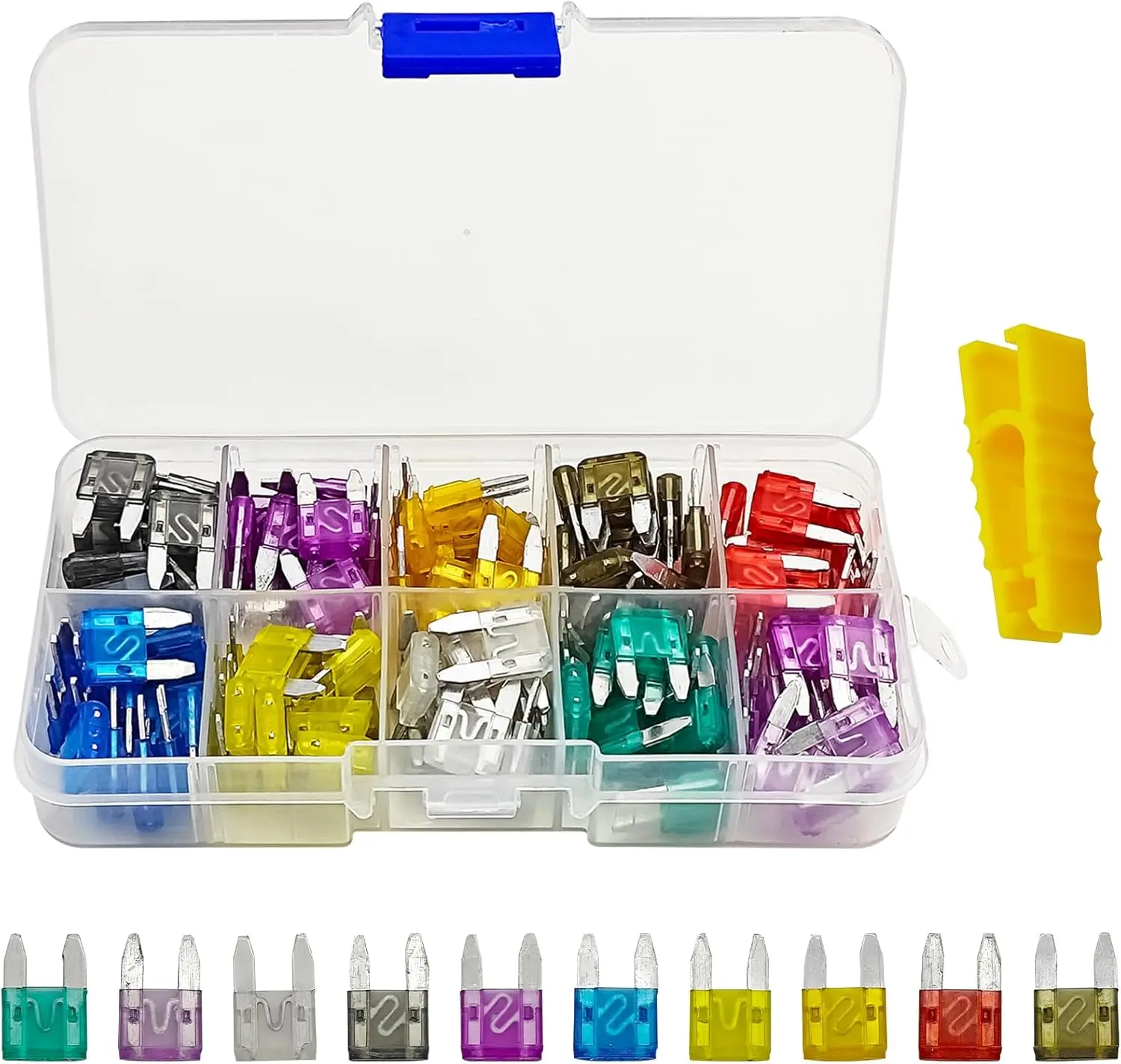 120pcs Mini Car Fuses Automotive Blade Type Micro Fuse Assortment with Fuse Puller In Box 2A/3A/5/A/7.5A/10A/15A/20A/25A/30A/35A