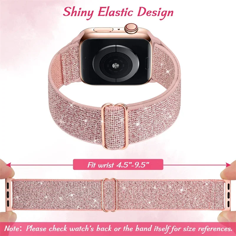 애플 워치 밴드용 탄성 나일론 스트랩, 보헤미안 팔찌, iWatch 6, 5, 4 Se, 40-41mm, 45-46-44mm, Ultra2, 49-42mm 시리즈, 10, 9, 8/7, 2 개