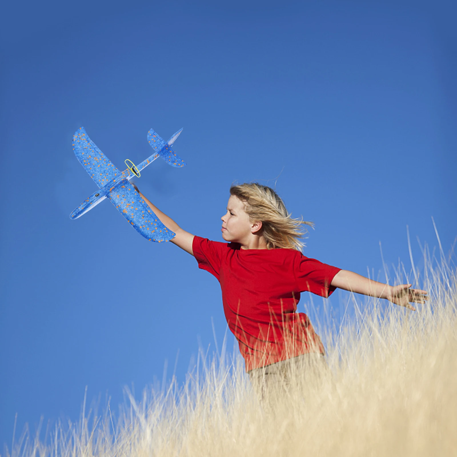 

Foam Airplane Toy Rechargeable Flying Model Lightweight Kids Plaything Aircraft Non Remote Control Toys Safe Children Round