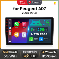 Junsun AI Wireless CarPlay for Apple Android14 Auto Car Radio for Peugeot 407 2004 2005 2006 2007 2008  Multimedia Navi Stereo