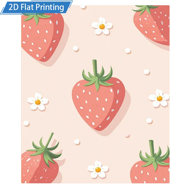 1pc Flannel Blanket Cute Strawberry Print Blanket Soft Cozy Throw for Bed Couch Living Room Decor 2D Flat Printing