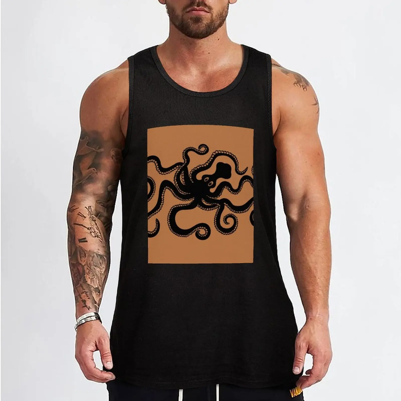 Minoan Octopus - Without Embellishments On Ceramic Tank Top Japanese t-shirt Gym clothes